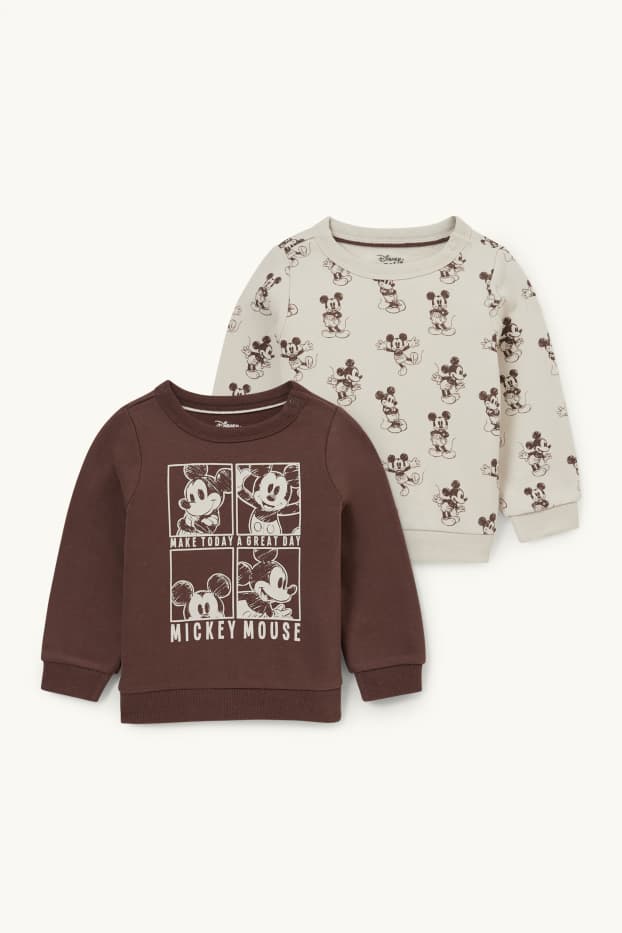 Baby Buben - Multipack 2er - Micky Maus - Baby-Sweatshirt - dunkelbraun