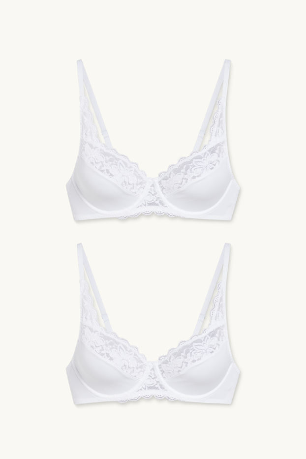 Femmes - Lot de 2 - soutien-gorges avec armatures - blanc