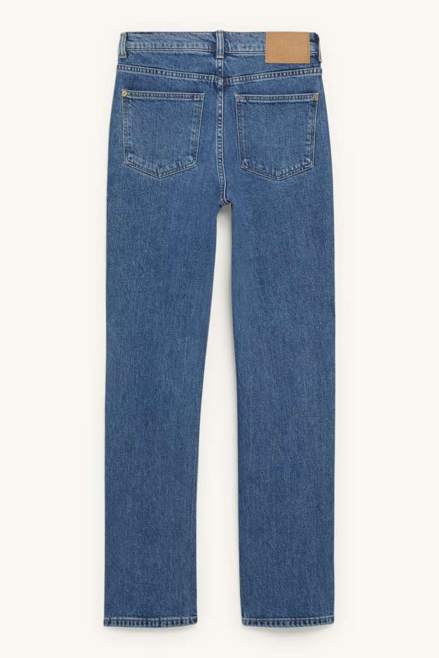 Women - Straight jeans - high waist - blue denim