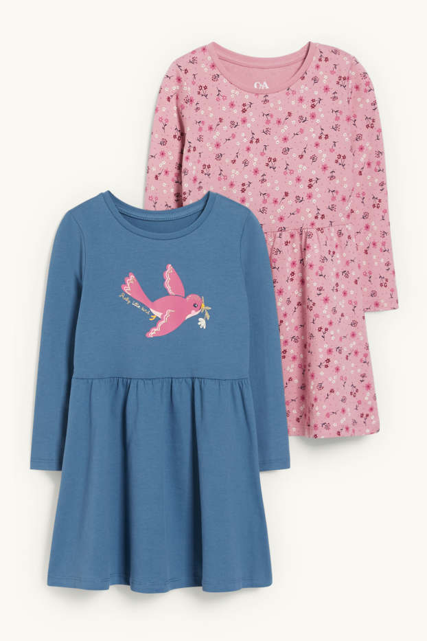 Enfants filles - Lot de 2 - robes - bleu pétrole
