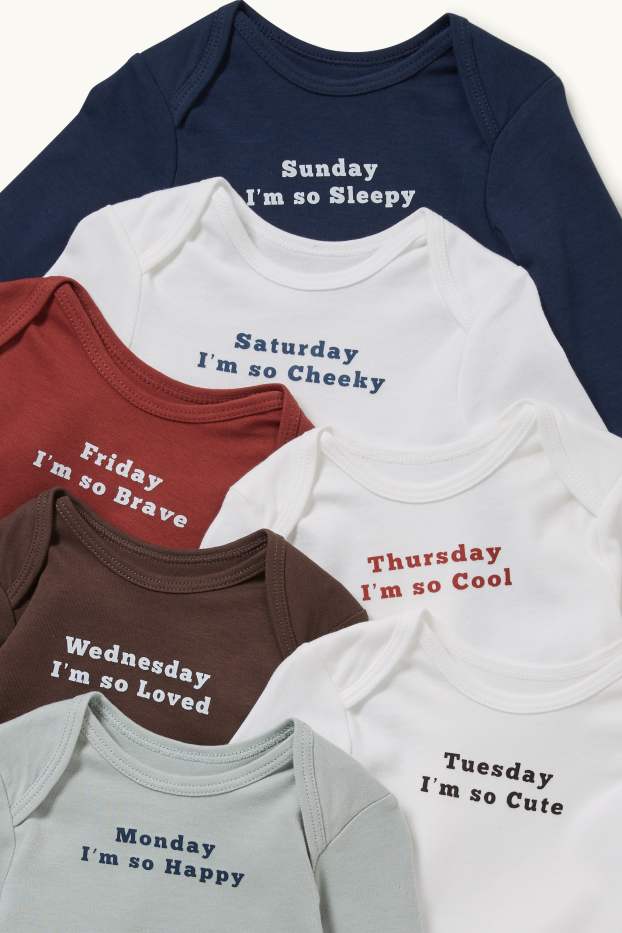 Baby Boys - Multipack of 7 - baby bodysuit - white