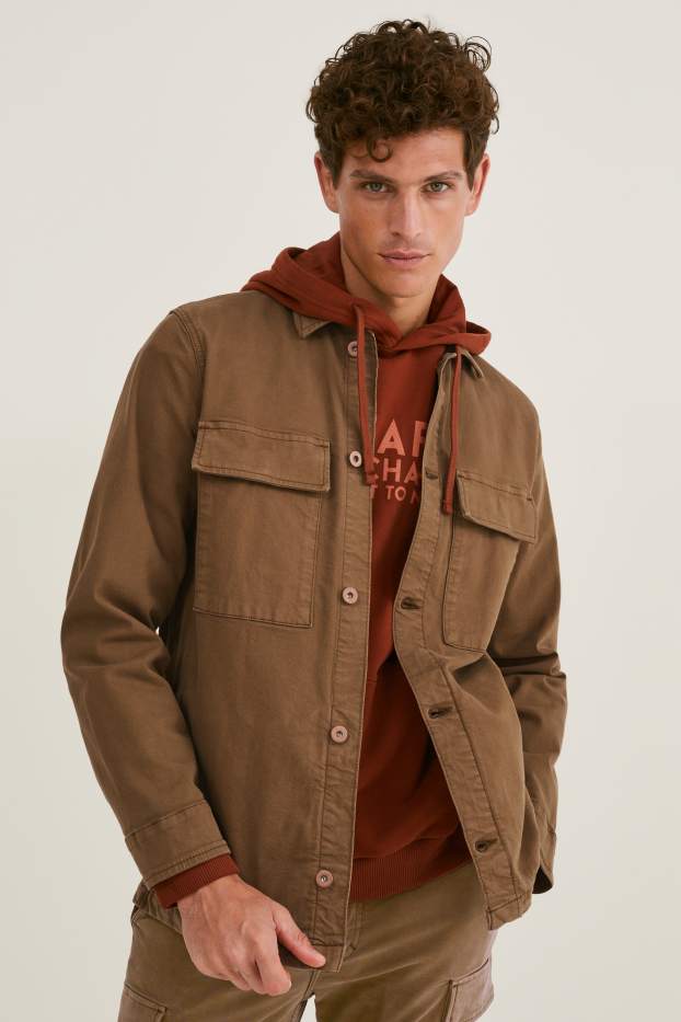 Hommes - Veste-chemise - LYCRA® - kaki