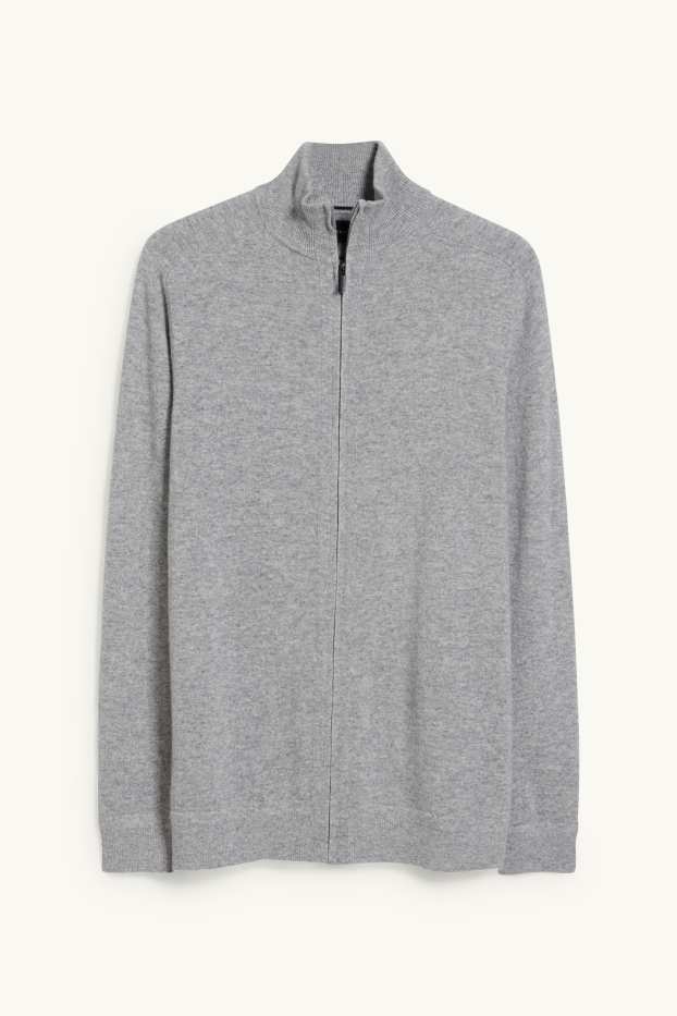Men - Cashmere cardigan - gray-melange