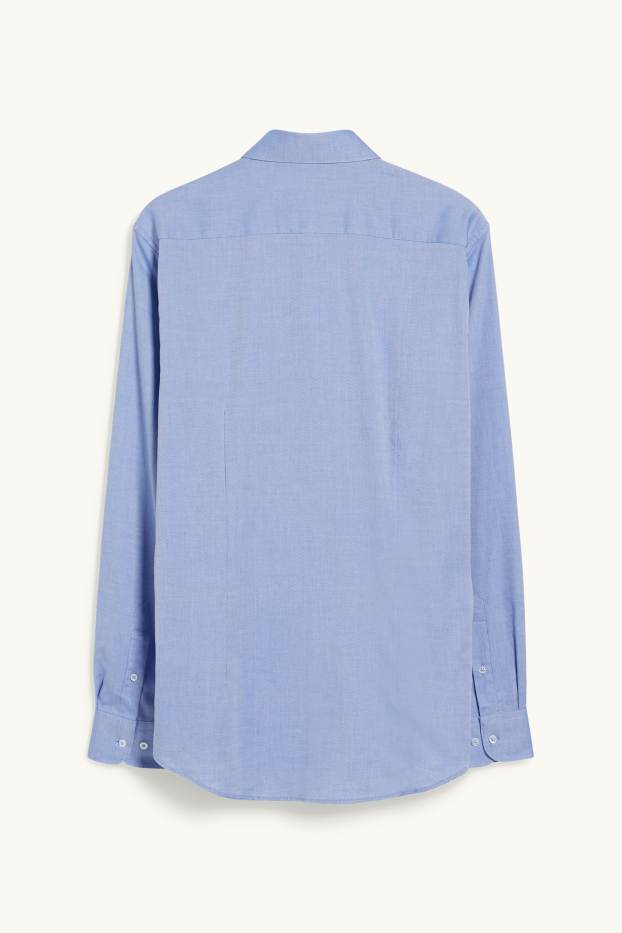 Hommes - Chemise de bureau - coupe slim - col kent - facile à repasser - bleu clair