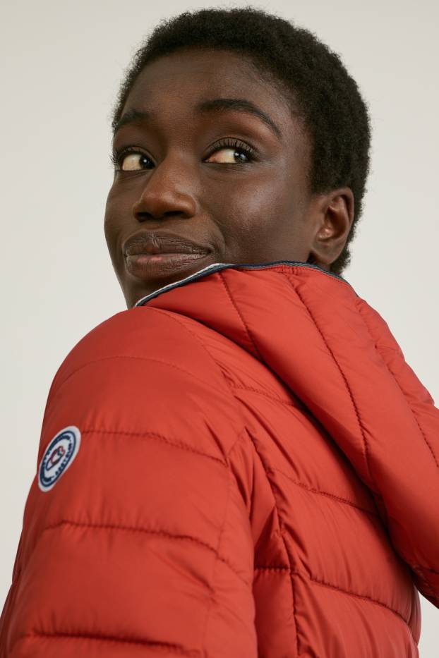 Donna - Giacca trapuntata con cappuccio - rosso