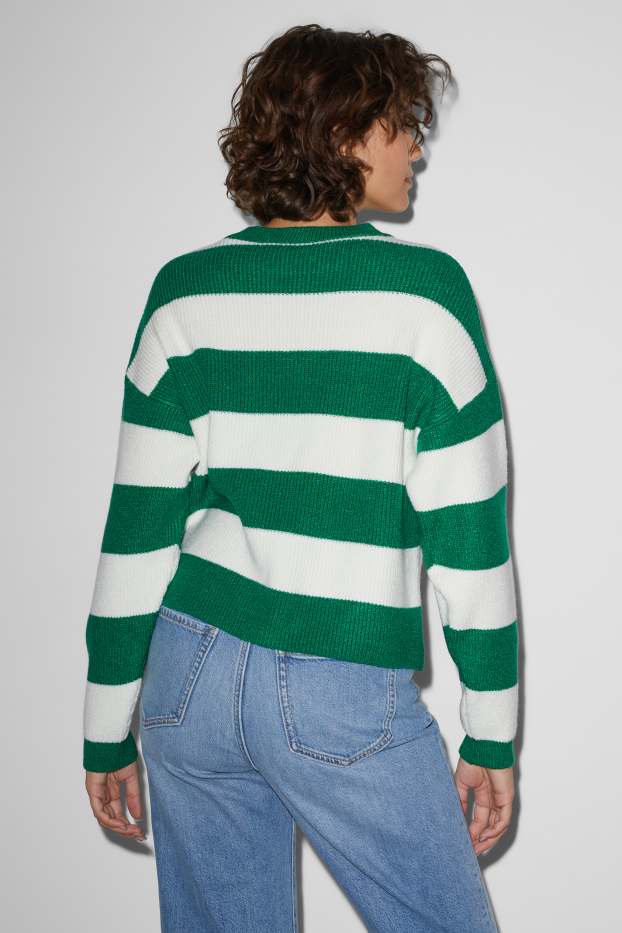 Femmes - CLOCKHOUSE - pull - à rayures - blanc / vert