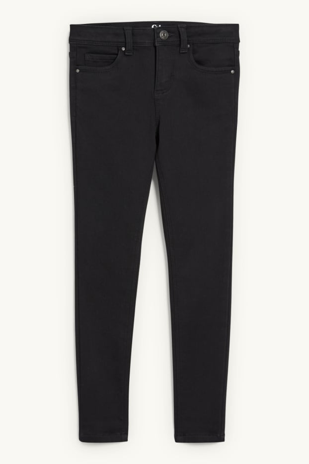 Enfants filles - Skinny jean - jean chaud - jean gris foncé