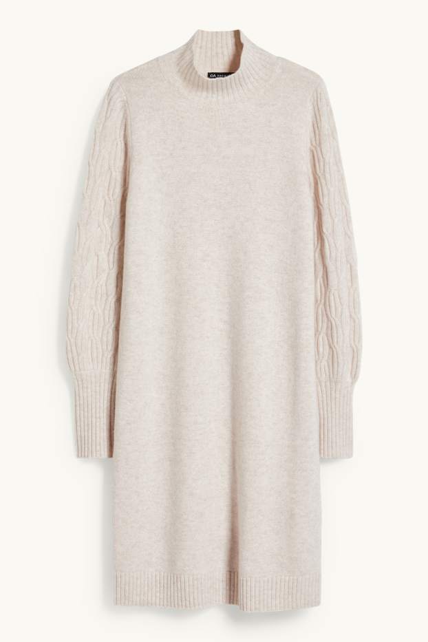 Femmes - Robe en cachemire - beige chiné