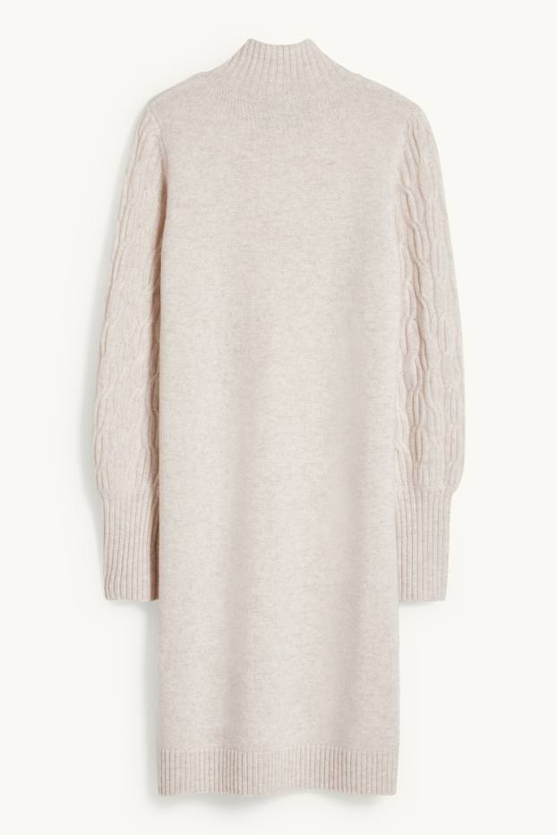 Femmes - Robe en cachemire - beige chiné