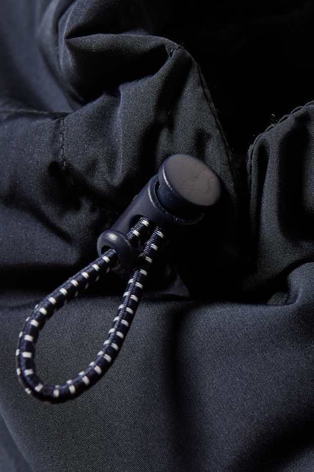 Hommes - CLOCKHOUSE - doudoune à capuche - rouge / bleu foncé