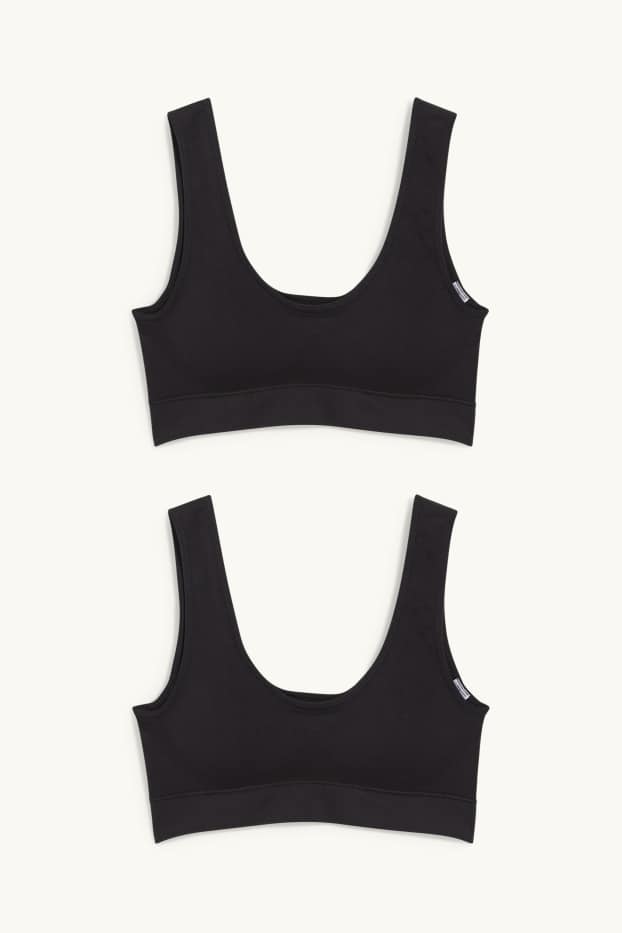Dames - Set van 2 - bustier - gewatteerd - naadloos - LYCRA® - zwart