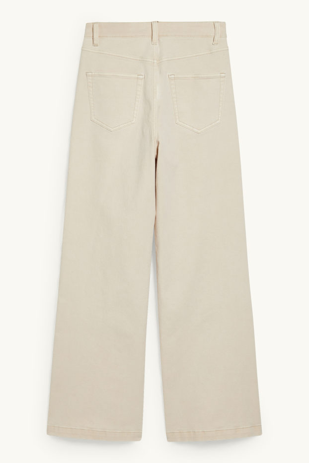 Damen - CLOCKHOUSE - Wide Leg Jeans - High Waist - cremeweiß