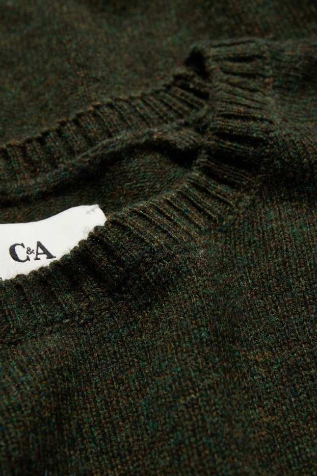 Men - New wool jumper - dark green