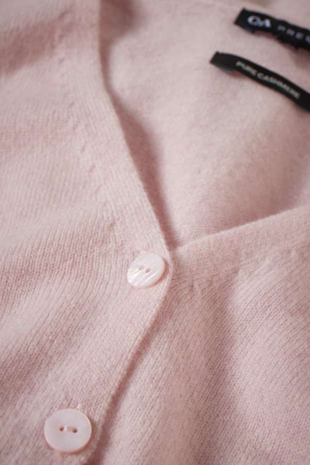 Dames - Gebreid vest van kasjmier - roze mix