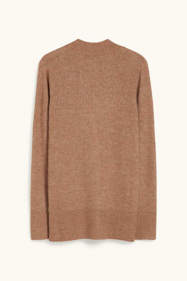 Women - Basic cardigan - light brown