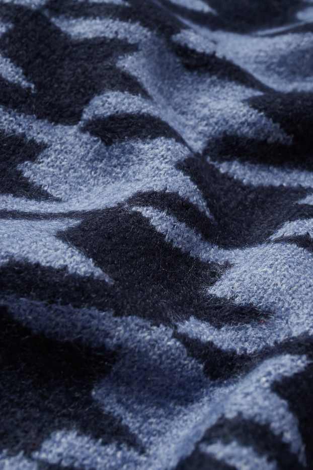 Dámské - Svetrová vesta - kostkovaná - modrá/tmavomodrá