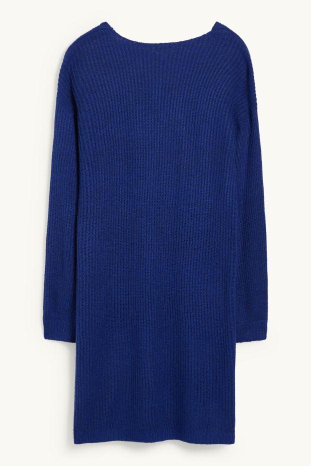Femmes - Robe en maille - bleu foncé-chiné