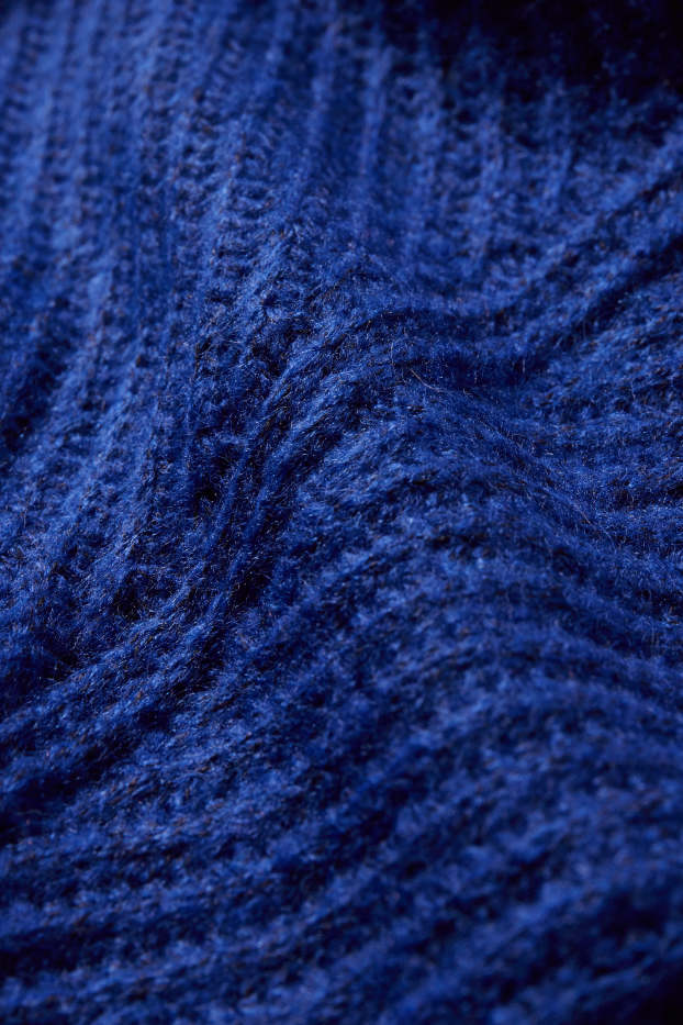 Femmes - Robe en maille - bleu foncé-chiné