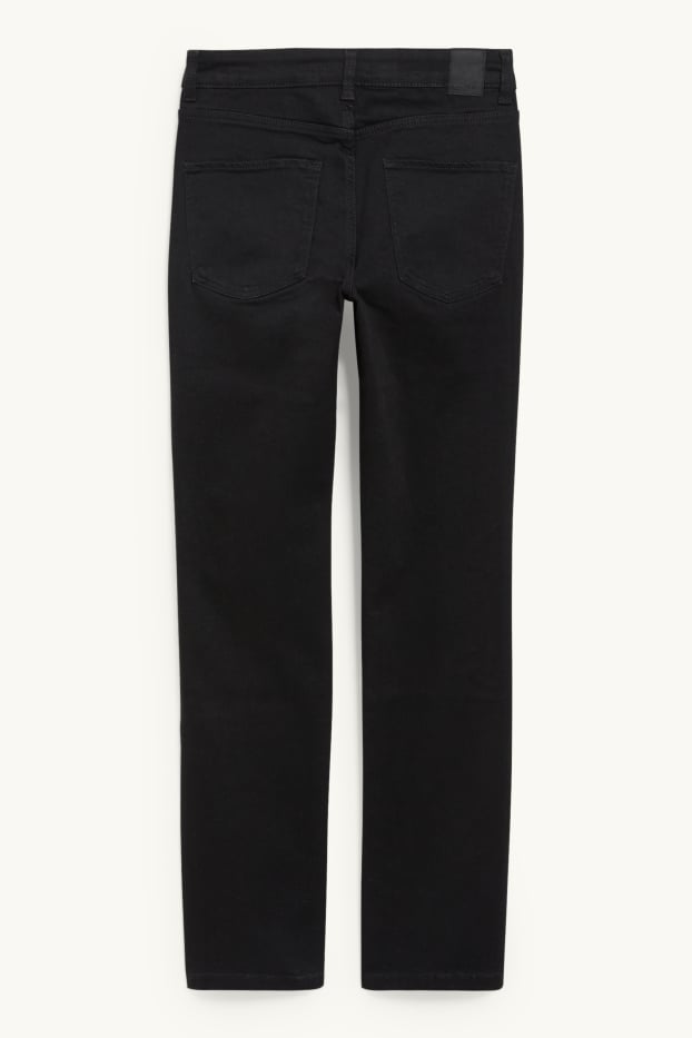 Dámské - Straight jeans - mid waist - LYCRA® - černá