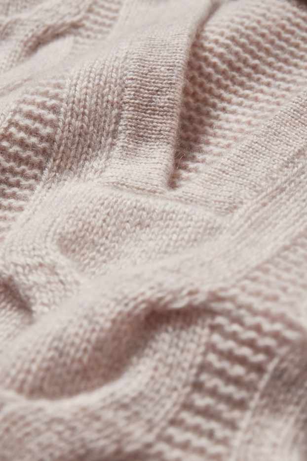 Mujer - Jersey de cachemir - de ochos - gris-marrón