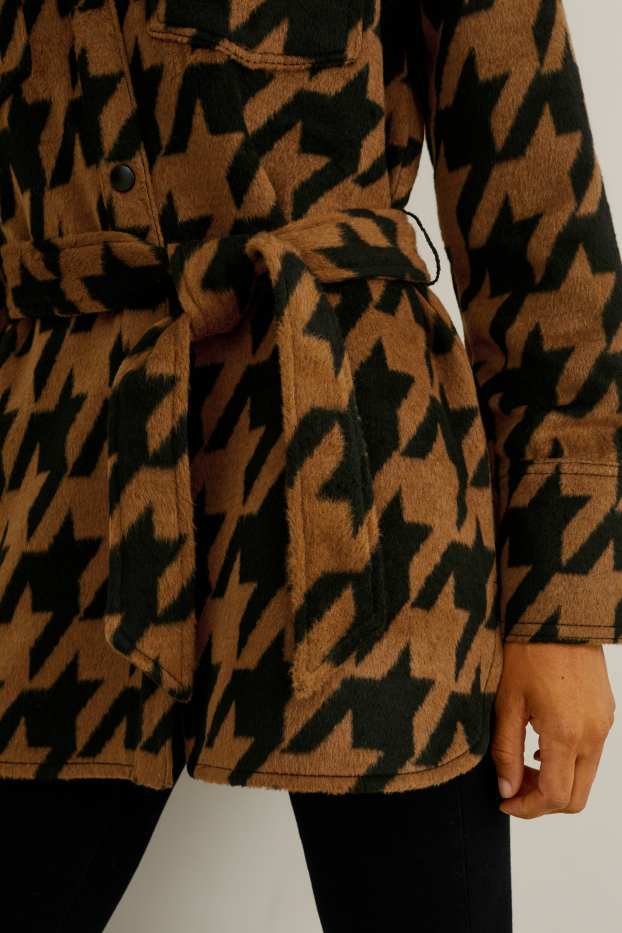 Women - Shacket - check - brown