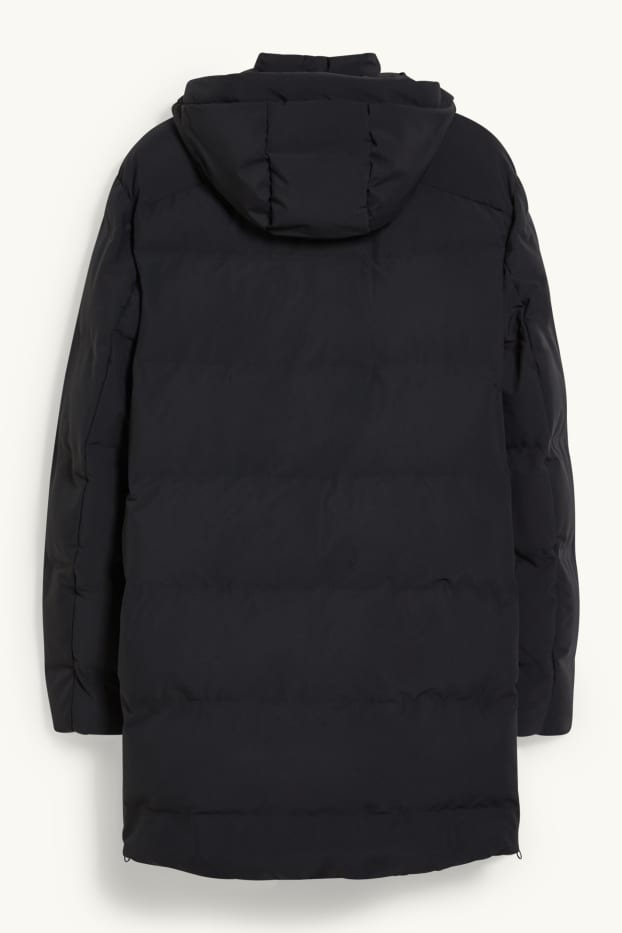 Herren - Steppjacke mit Kapuze - schwarz