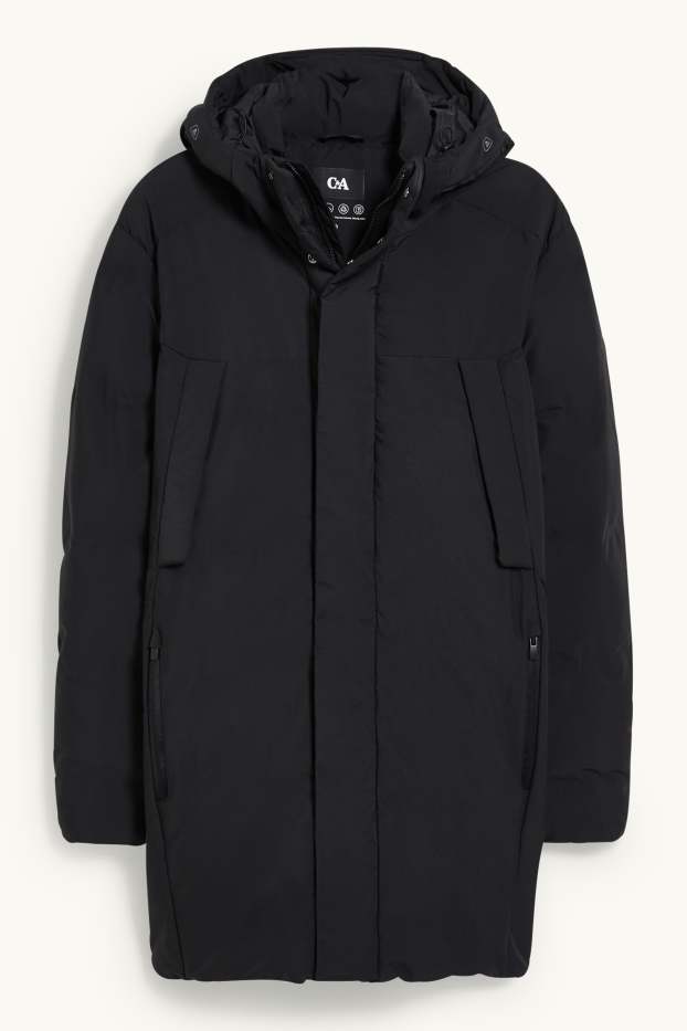 Herren - Steppjacke mit Kapuze - schwarz