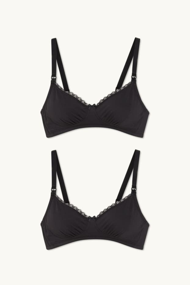 Dames - Set van 2 - voedings-BH - zwart
