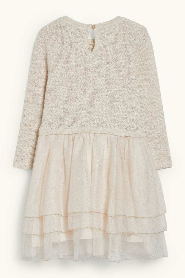 Kinder Mädchen - Kleid - cremeweiss