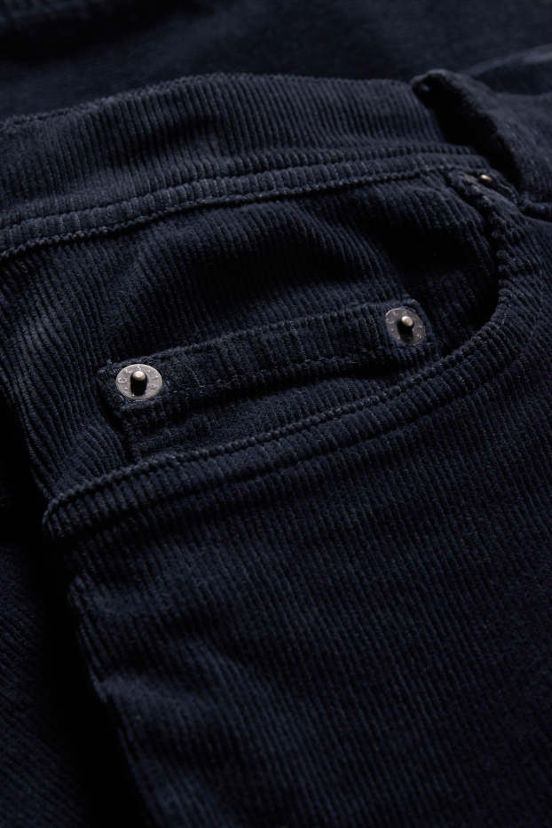 Hommes - Pantalon en velours côtelé - regular fit - LYCRA® - bleu foncé