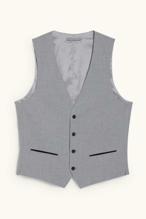 Uomo - Gilet coordinabile - slim fit - Flex - LYCRA® - grigio chiaro melange