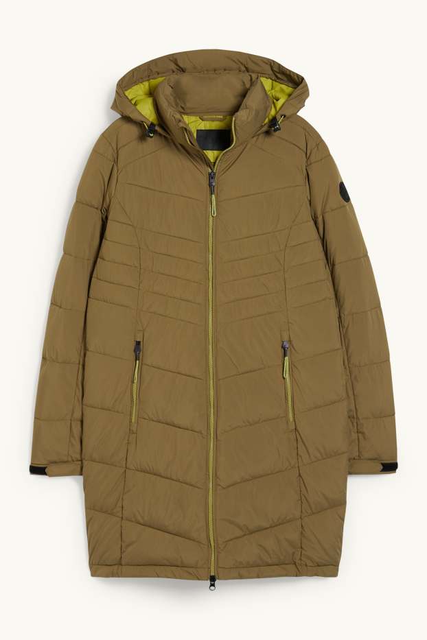 Femmes - Manteau doudoune à capuche - vert