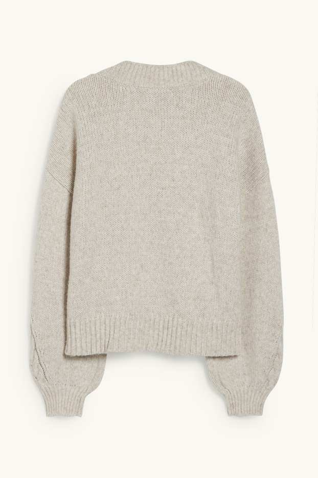 Damen - Pullover - weiß-melange