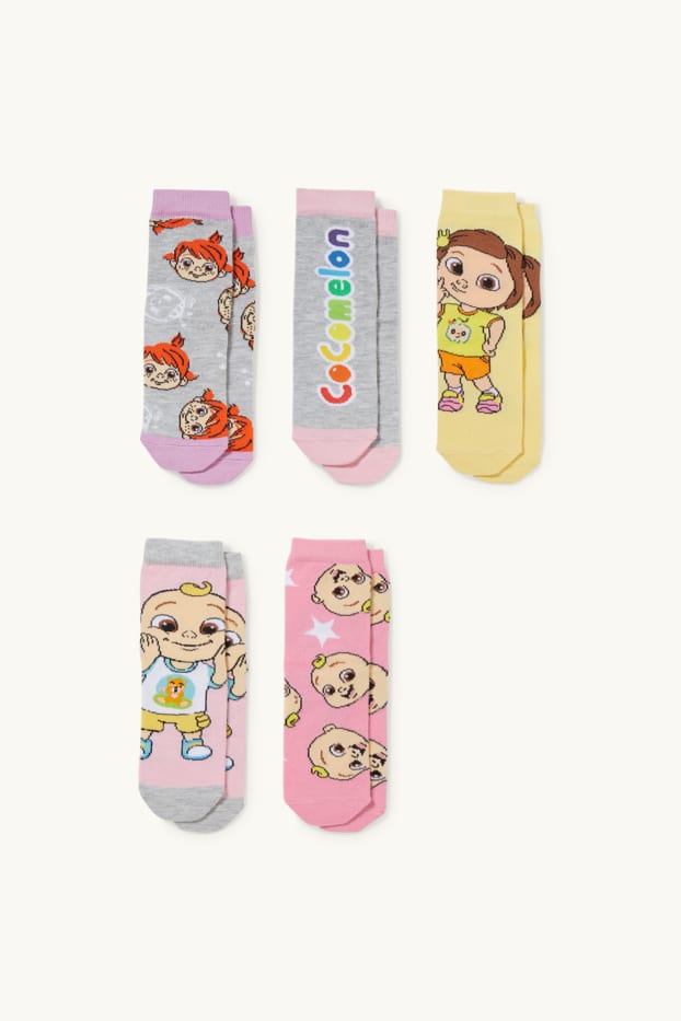 Children Girls - Multipack of 5 - CoComelon - socks with motif - rose