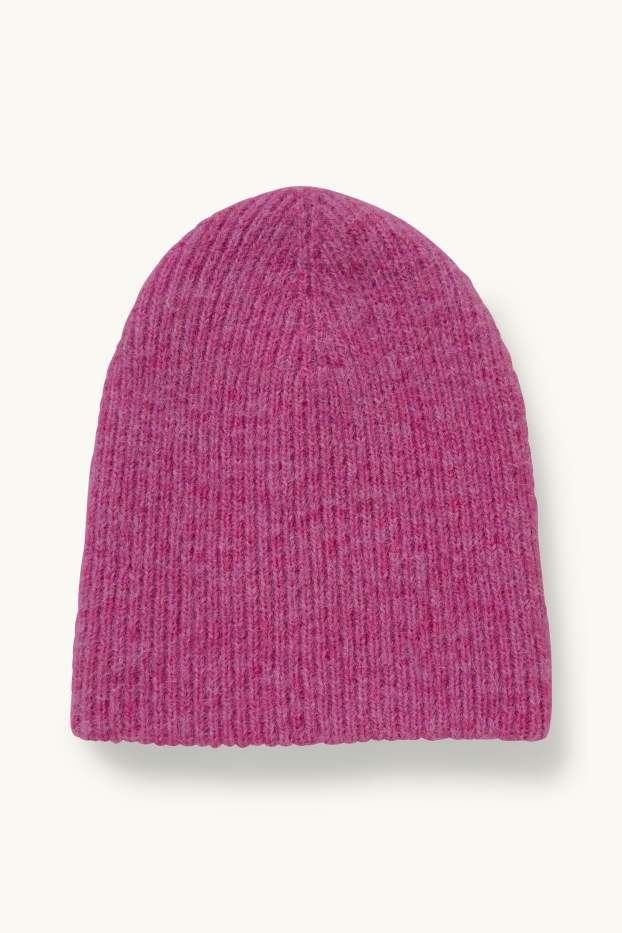 Donna - Berretto in maglia - fucsia