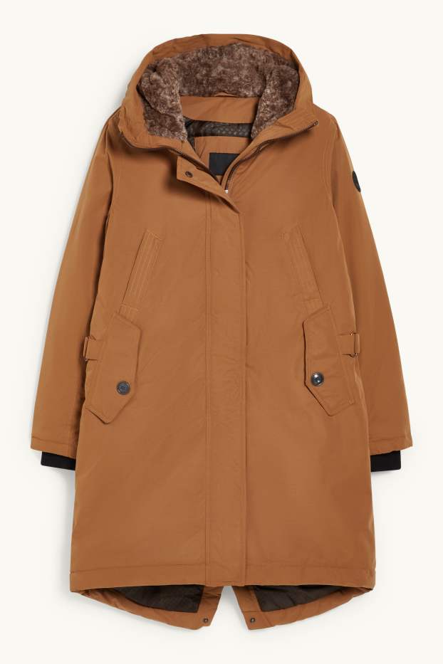 Donna - Giacca impermeabile con cappuccio - marrone chiaro