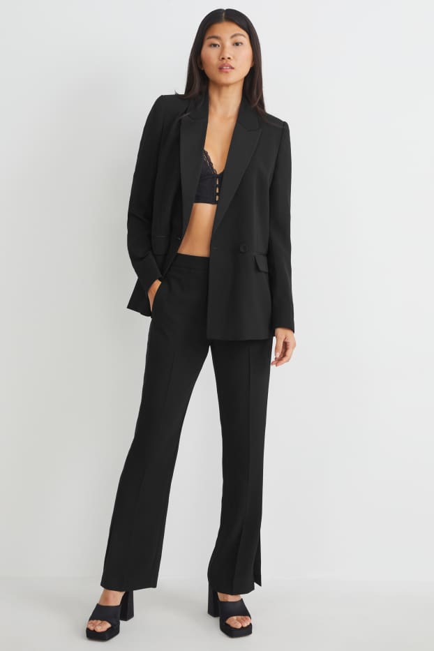 Women - Trousers - high waist - straight fit - black