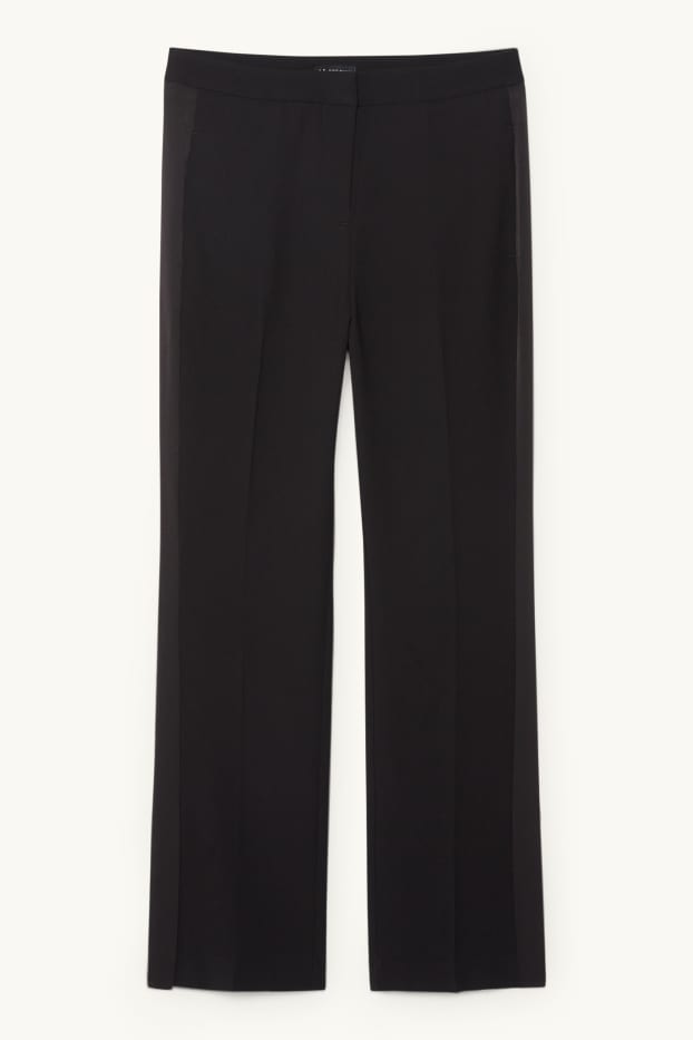 Women - Trousers - high waist - straight fit - black