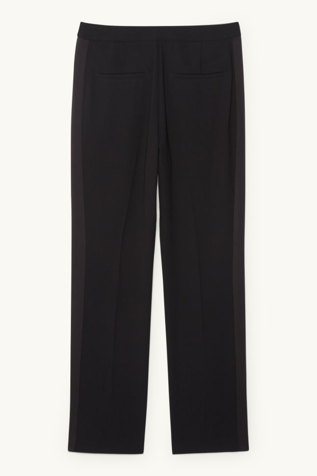 Women - Trousers - high waist - straight fit - black