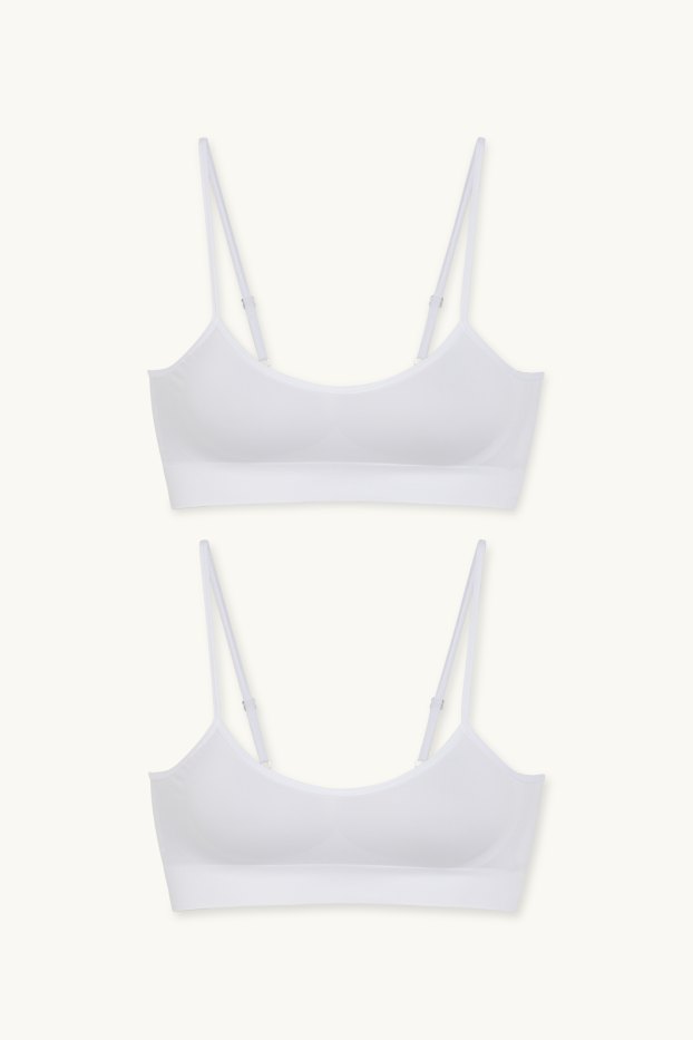 Women - Multipack of 2 - bralette - seamless - LYCRA® - white
