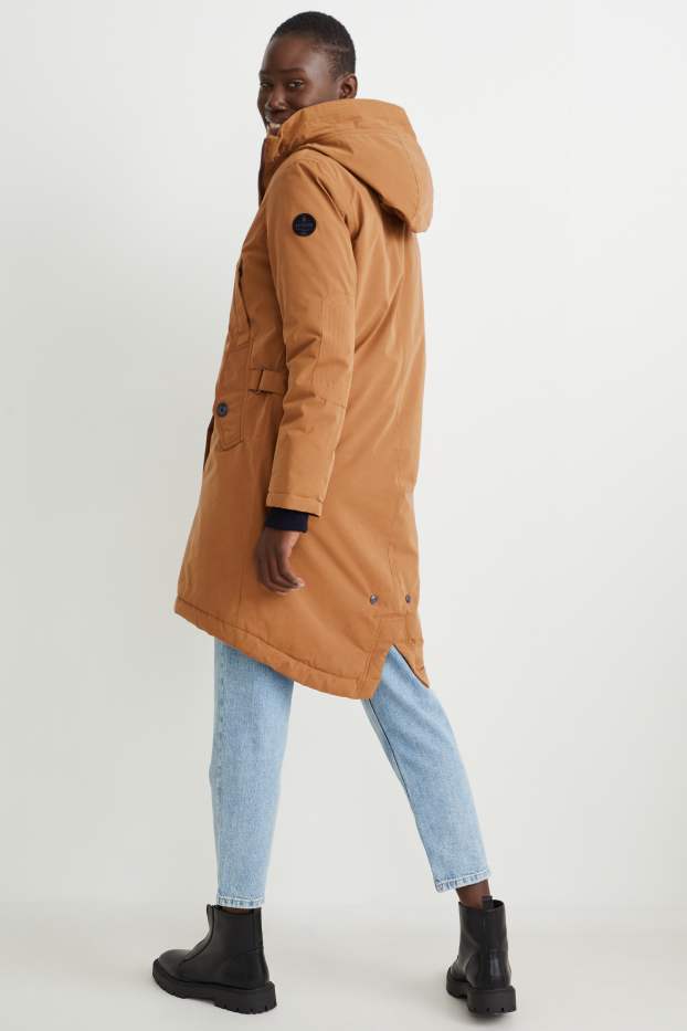 Donna - Giacca impermeabile con cappuccio - marrone chiaro