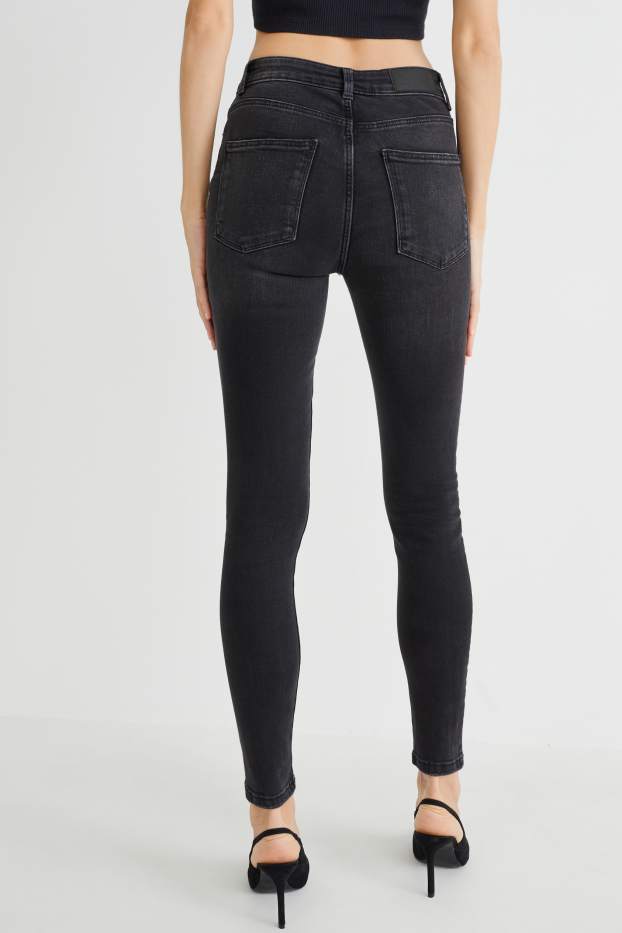 Dona - Skinny jeans - cintura alta - LYCRA® - texà gris fosc