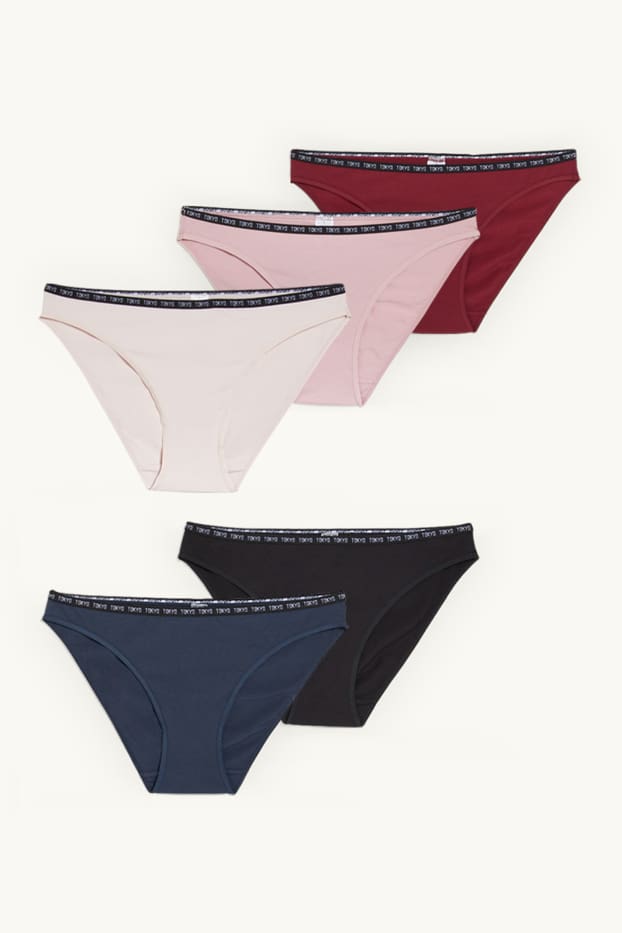 Women - Multipack of 5 - briefs - bordeaux / black