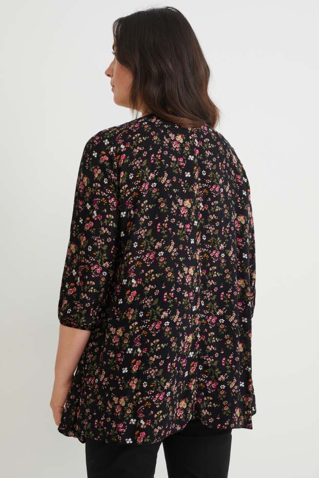 Femmes - Chemisier - motif floral - noir