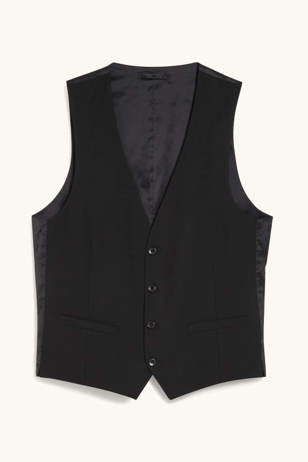 Pánské - Obleková vesta - regular fit - Flex - LYCRA® - Mix & Match - černá