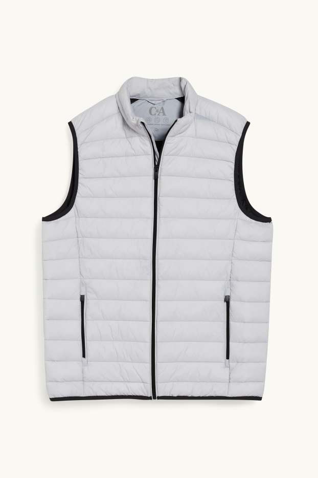 Heren - Gewatteerde bodywarmer - lichtgrijs