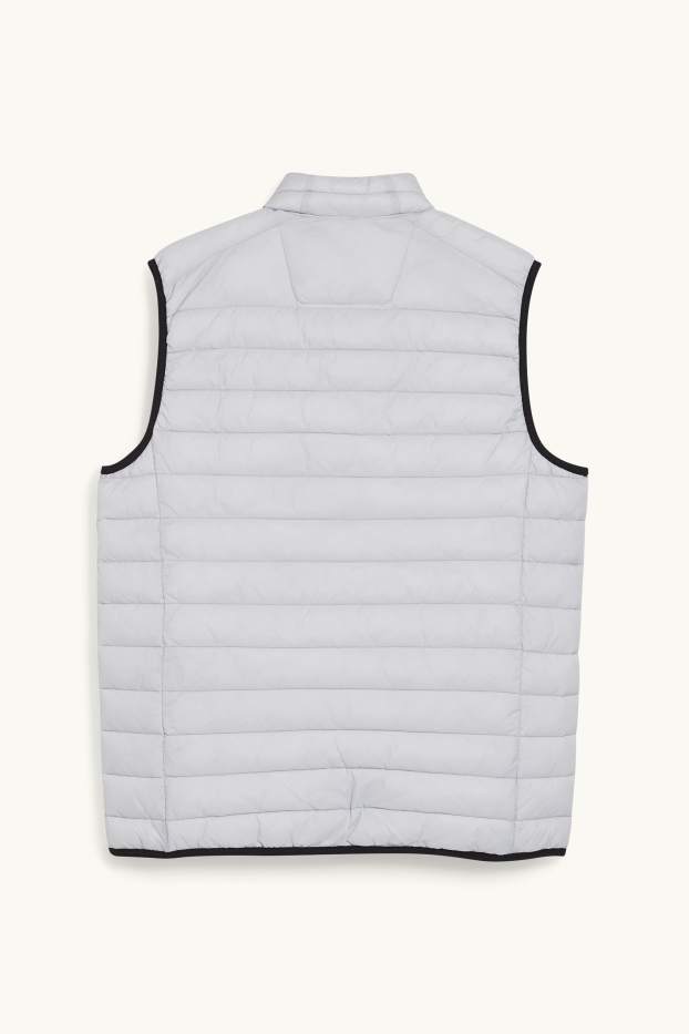 Heren - Gewatteerde bodywarmer - lichtgrijs