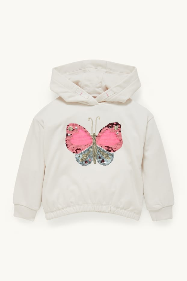 Children Girls - Hoodie - shiny - white