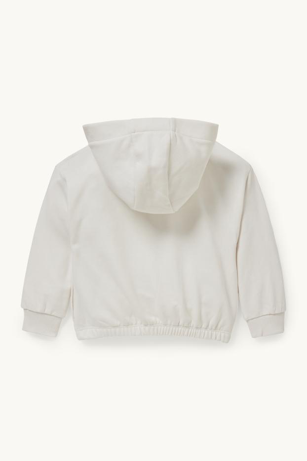 Children Girls - Hoodie - shiny - white