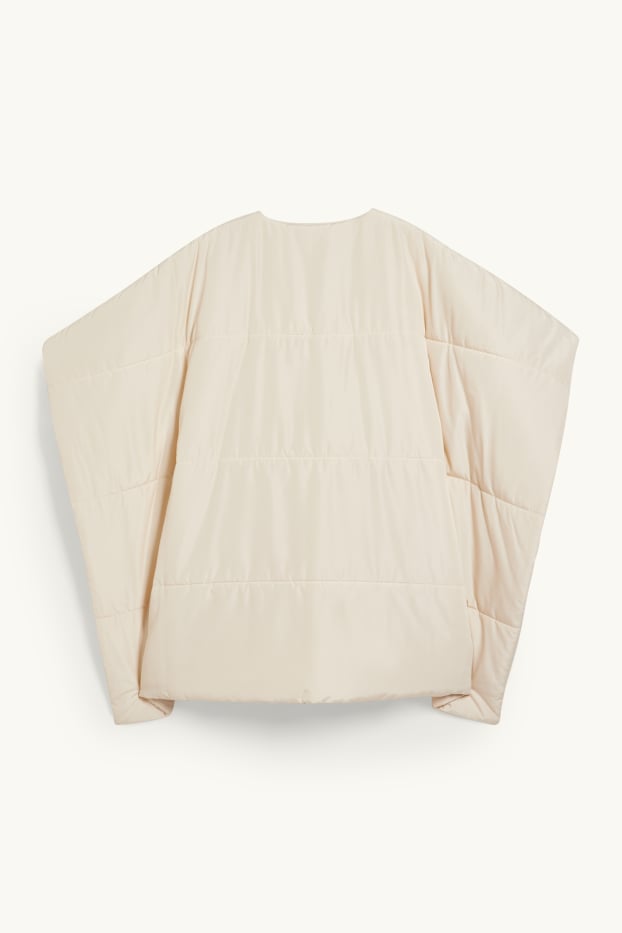 Damen - Stepp-Poncho - beige